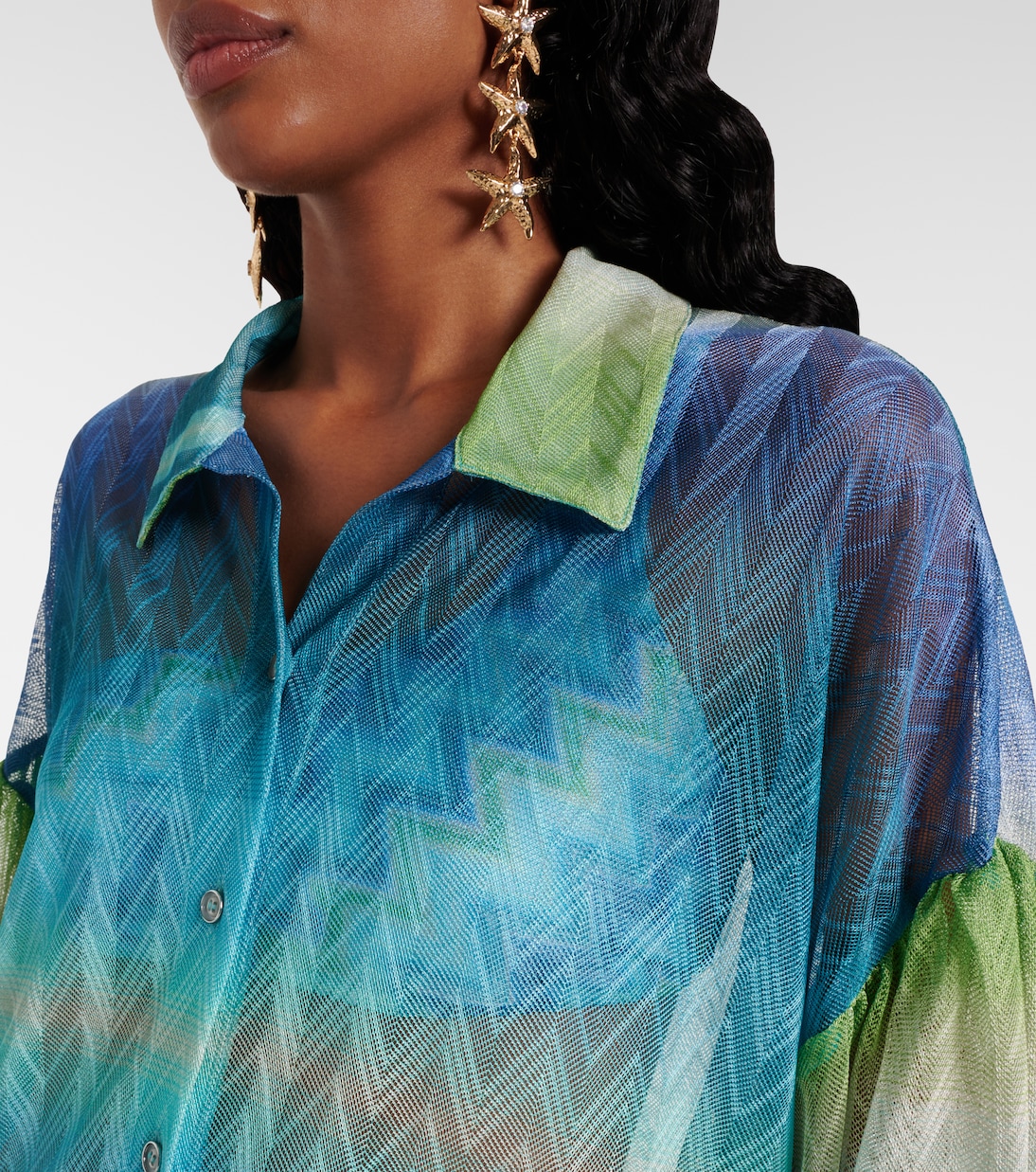 Oversize-Hemd aus Häkelstrick | Missoni
