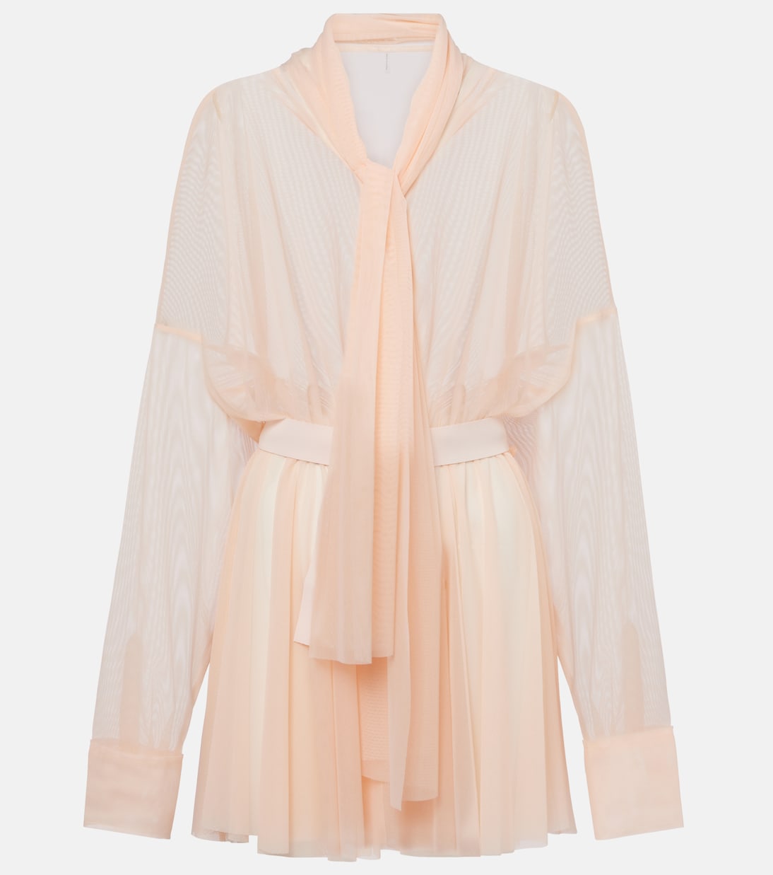 Abito corto in chiffon con fiocco | Norma Kamali