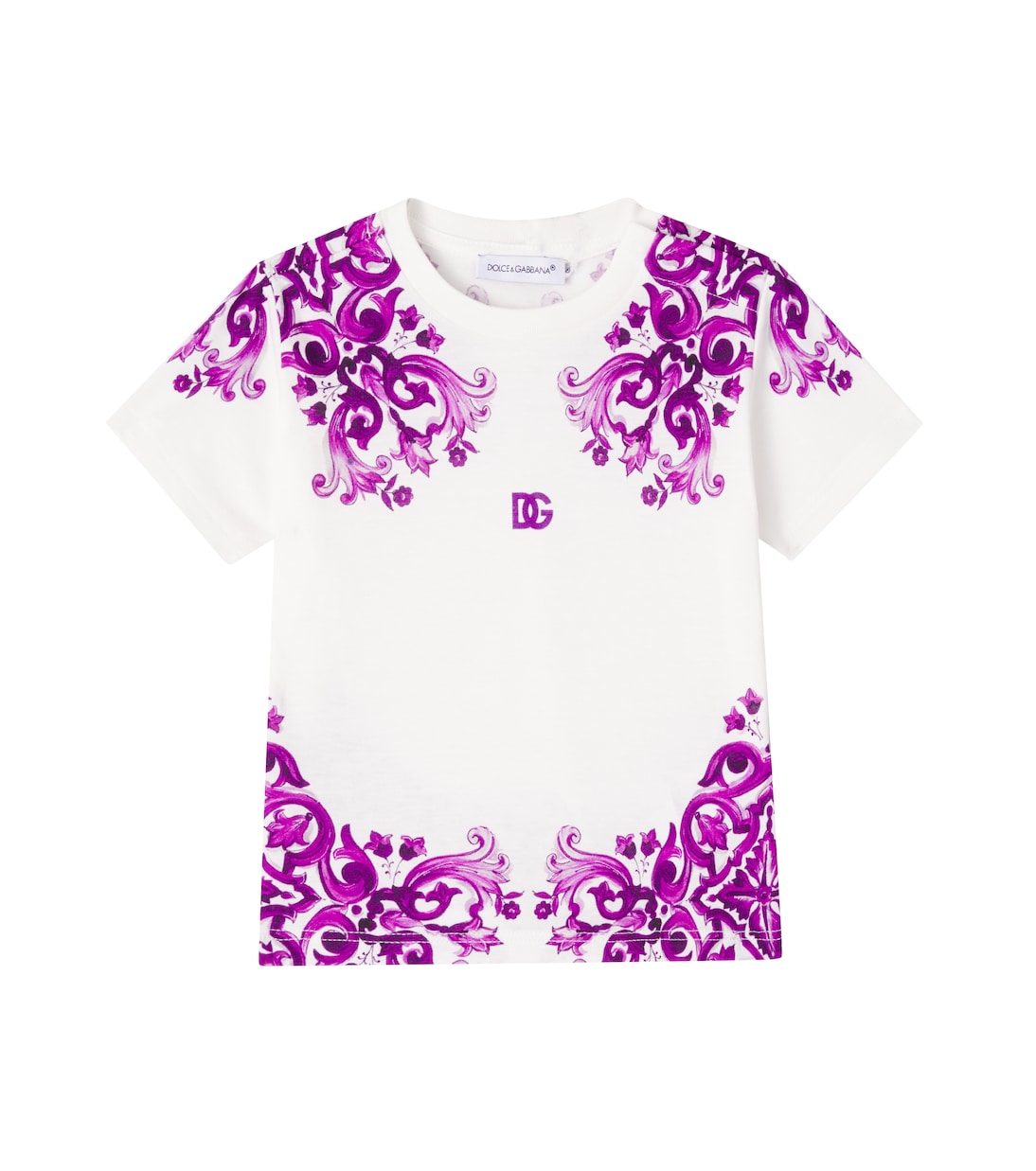 Baby DG Majolica cotton jersey T-shirt | Dolce&Gabbana Kids