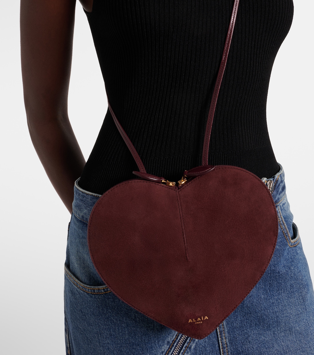 Le Cœur suede shoulder bag | Alaïa