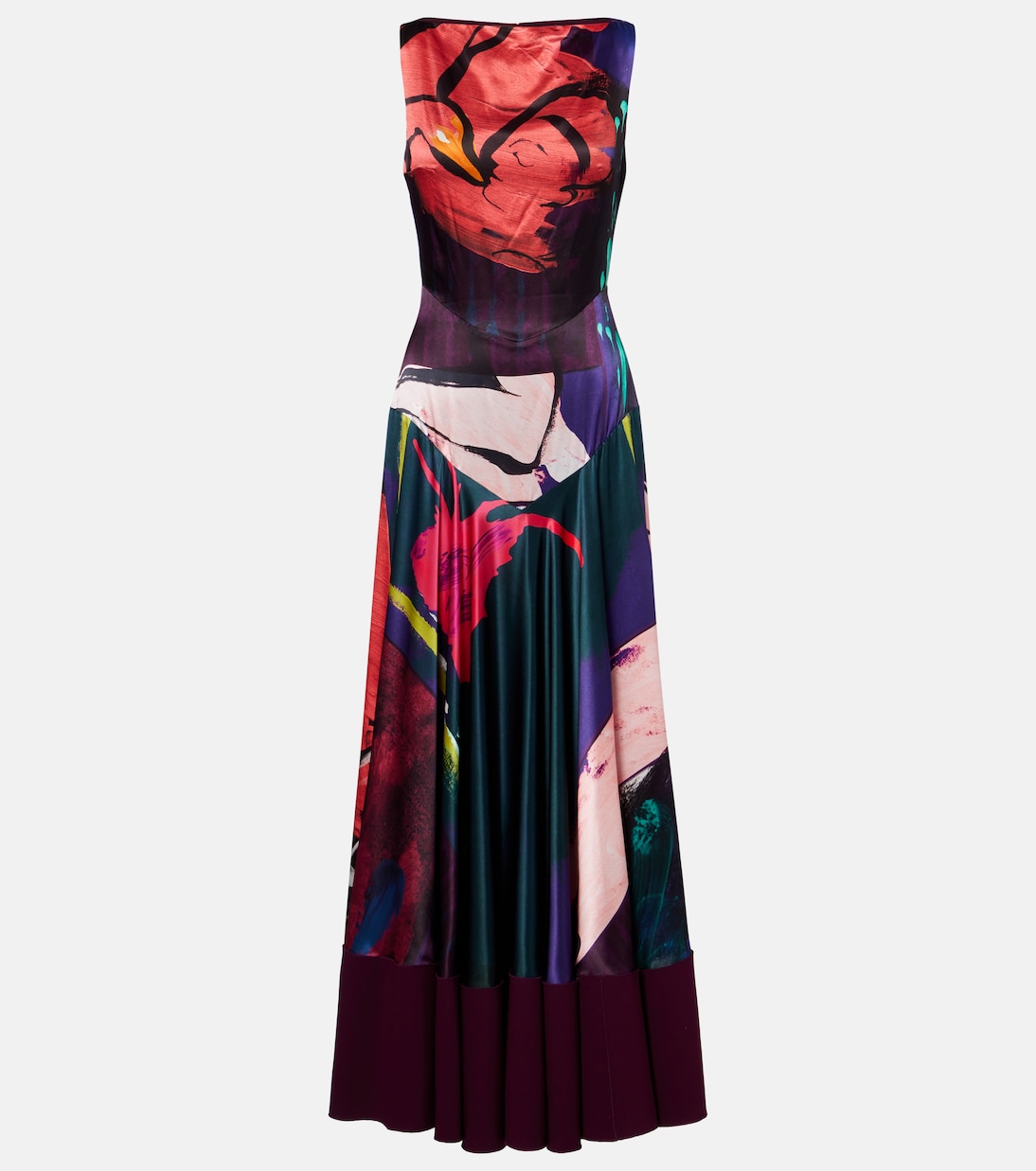 Vestido de fiesta Munir de satén de seda estampado | Roksanda