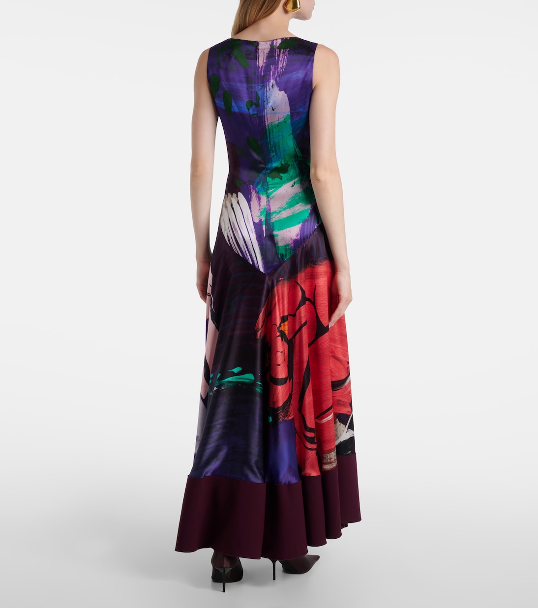 Vestido de fiesta Munir de satén de seda estampado | Roksanda