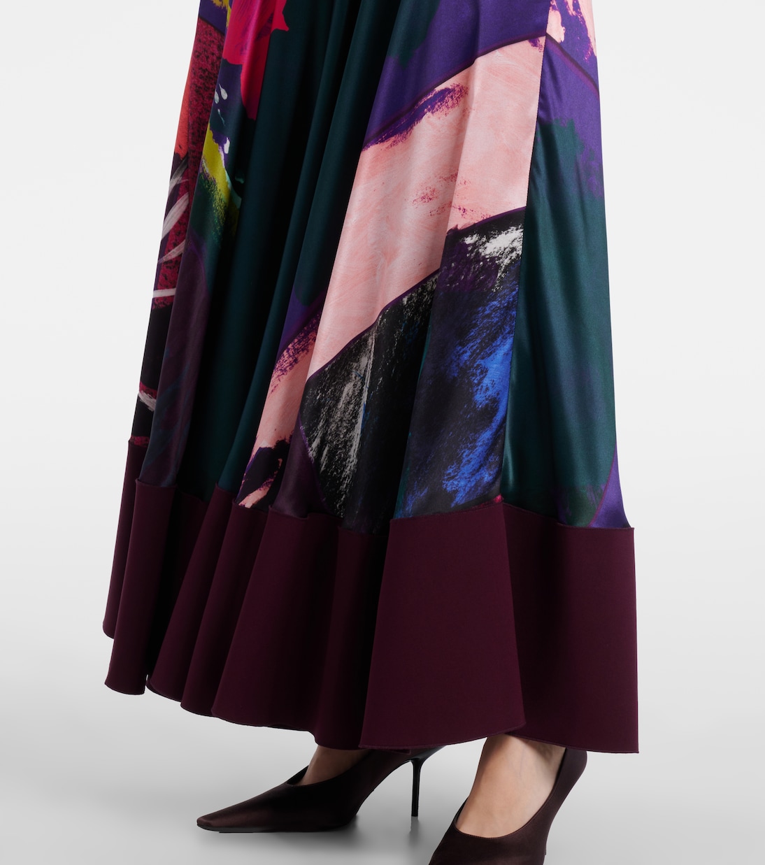 Vestido de fiesta Munir de satén de seda estampado | Roksanda