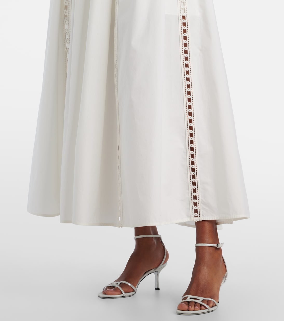 Robe midi brodée en coton mélangé | Elie Saab