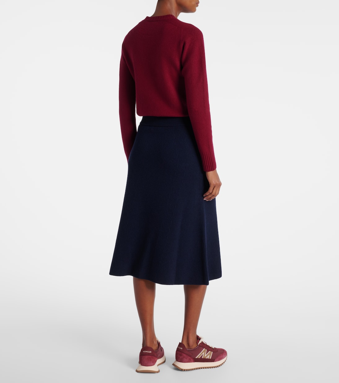 Jupe midi en laine et cachemire | Moncler