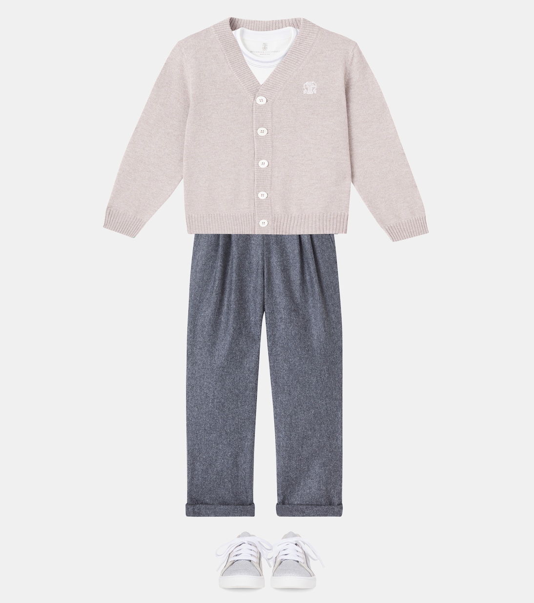 Embroidered cashmere cardigan | Brunello Cucinelli Kids