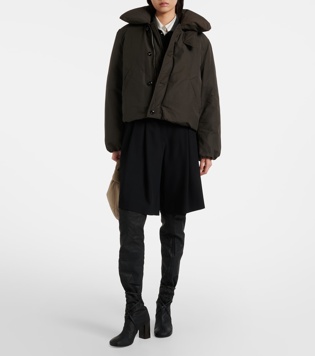 Linen and cotton-blend down jacket | Lemaire