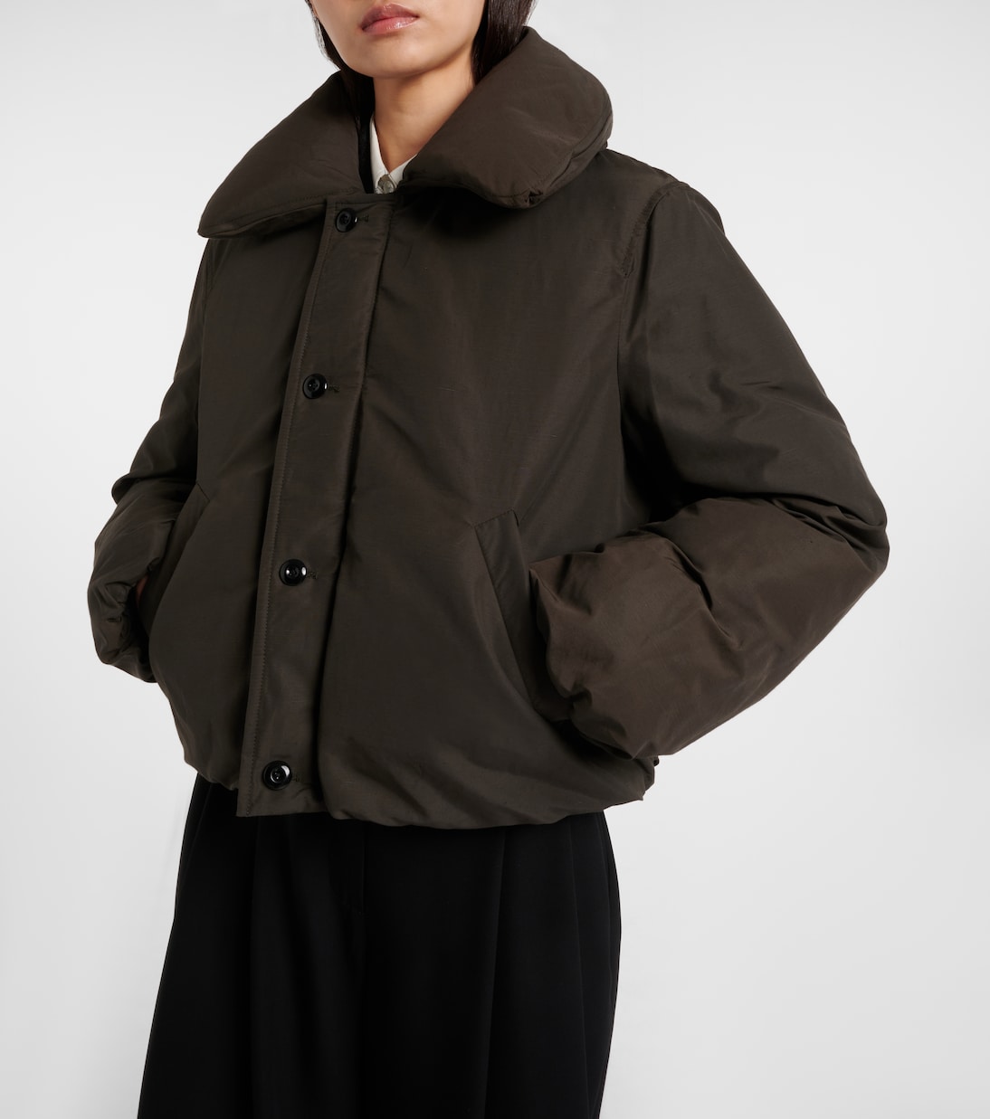 Linen and cotton-blend down jacket | Lemaire