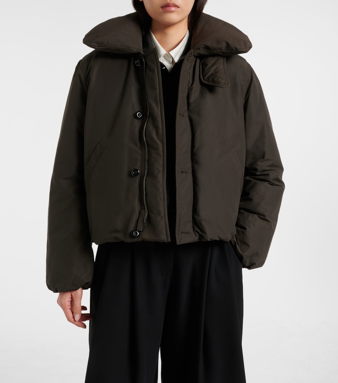 Linen and cotton-blend down jacket | Lemaire