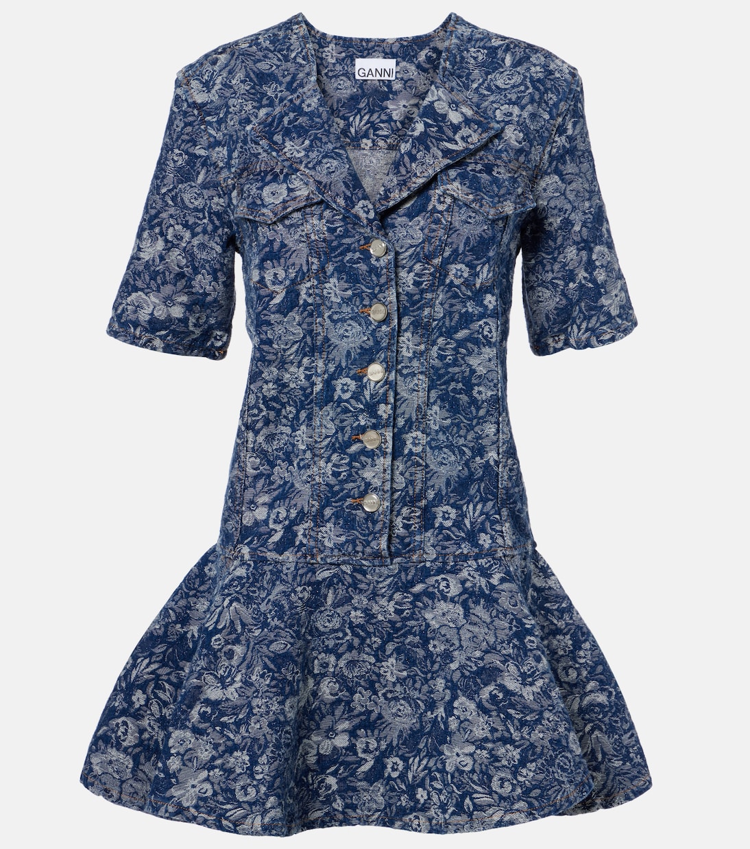 Peplum Tapestry minidress | Ganni