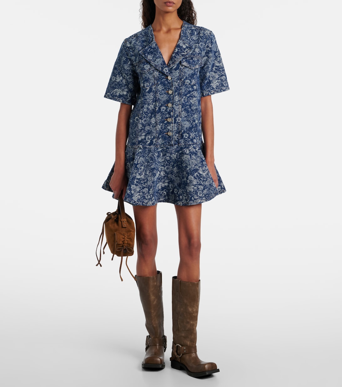 Peplum Tapestry minidress | Ganni