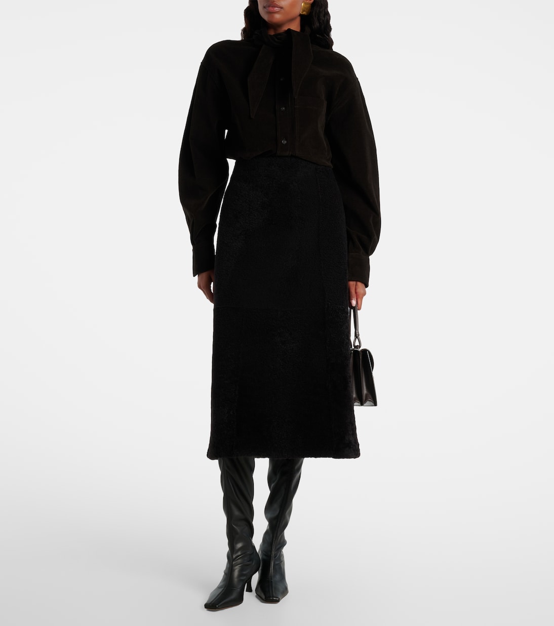 Shearling maxi skirt | Yves Salomon