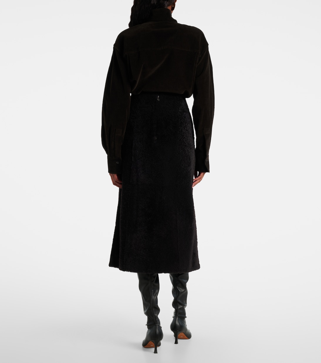 Shearling maxi skirt | Yves Salomon