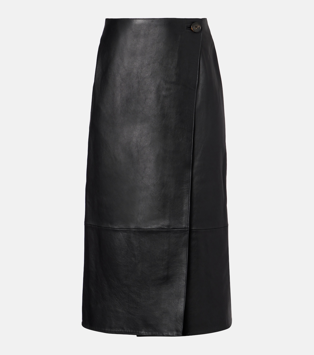 Leather midi skirt | Yves Salomon