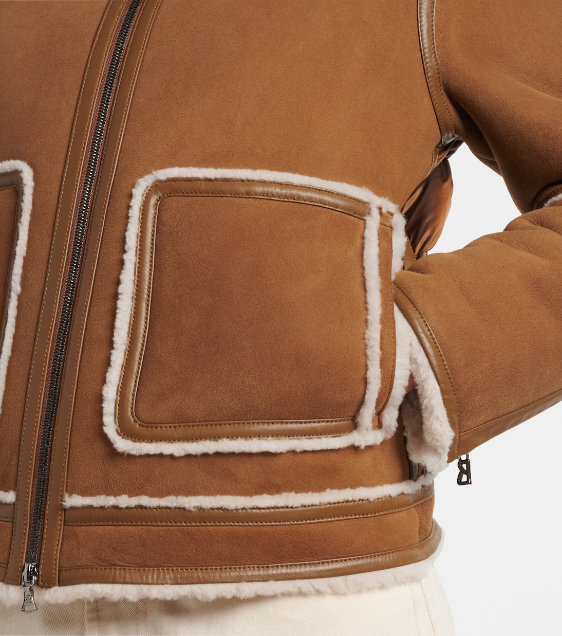 Pelina down-paneled shearling-trimmed suede jacket | Bogner