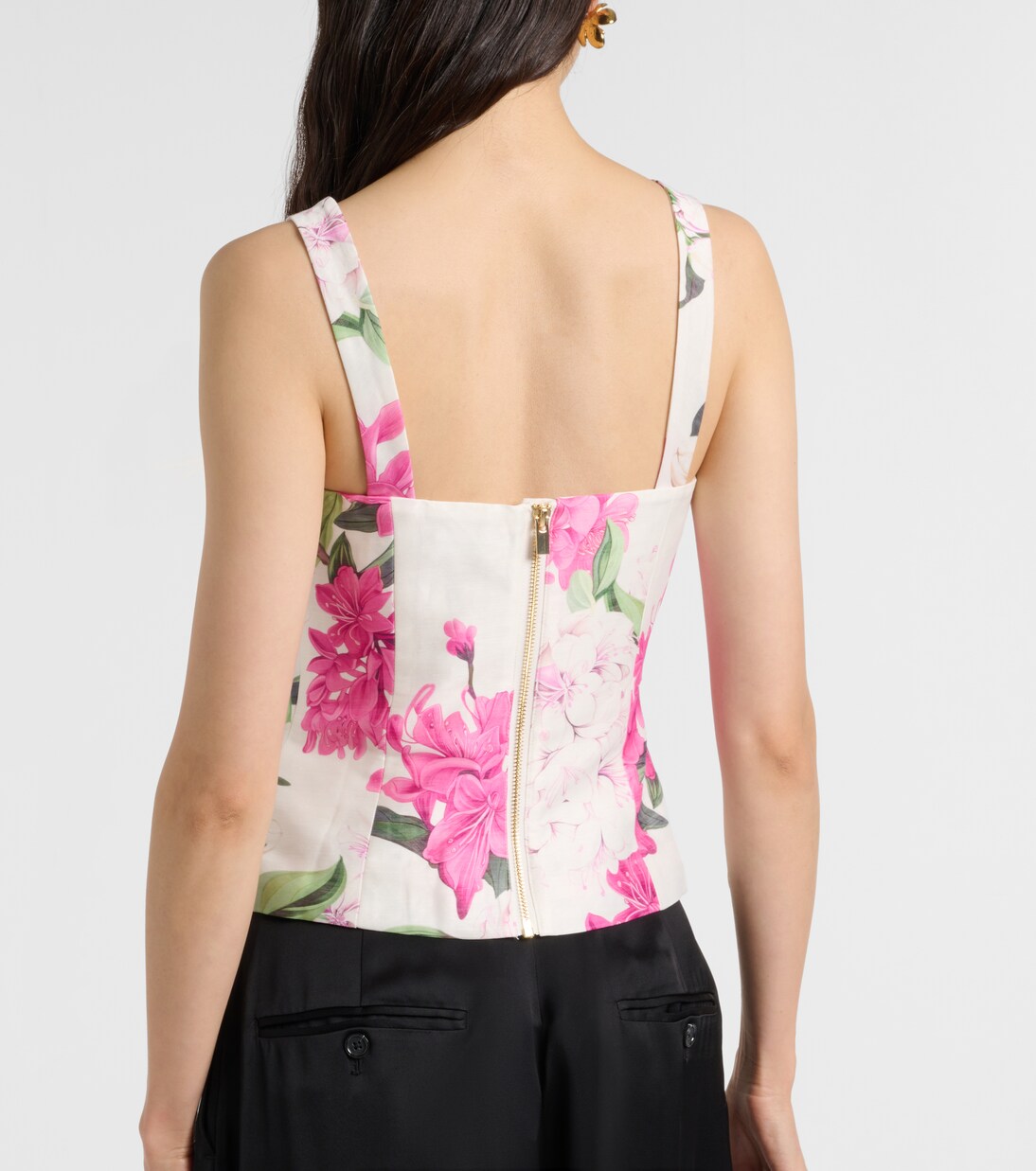 Isadora printed linem-blend top | Leo Lin