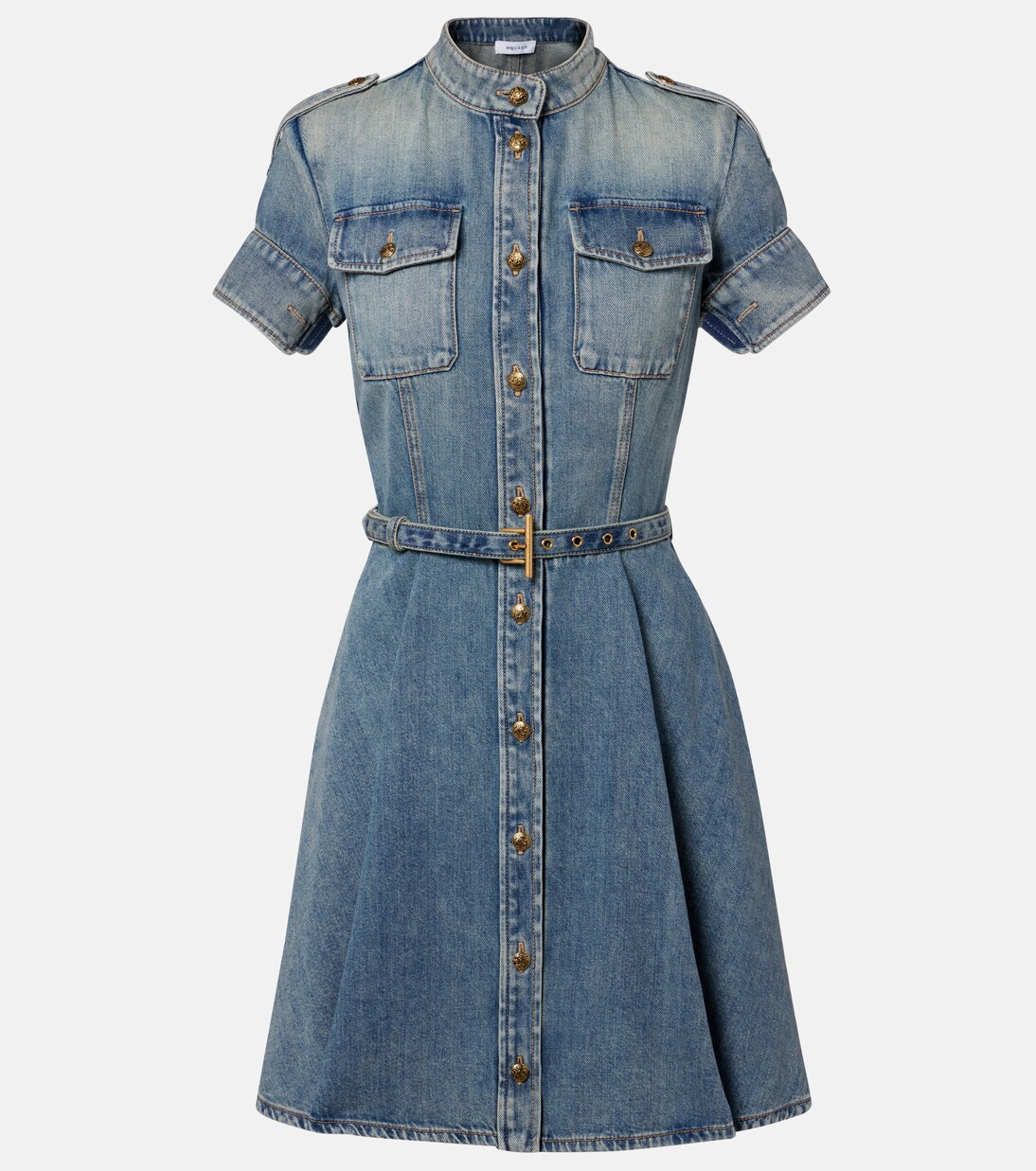 Belted denim shirt dress | McQueen