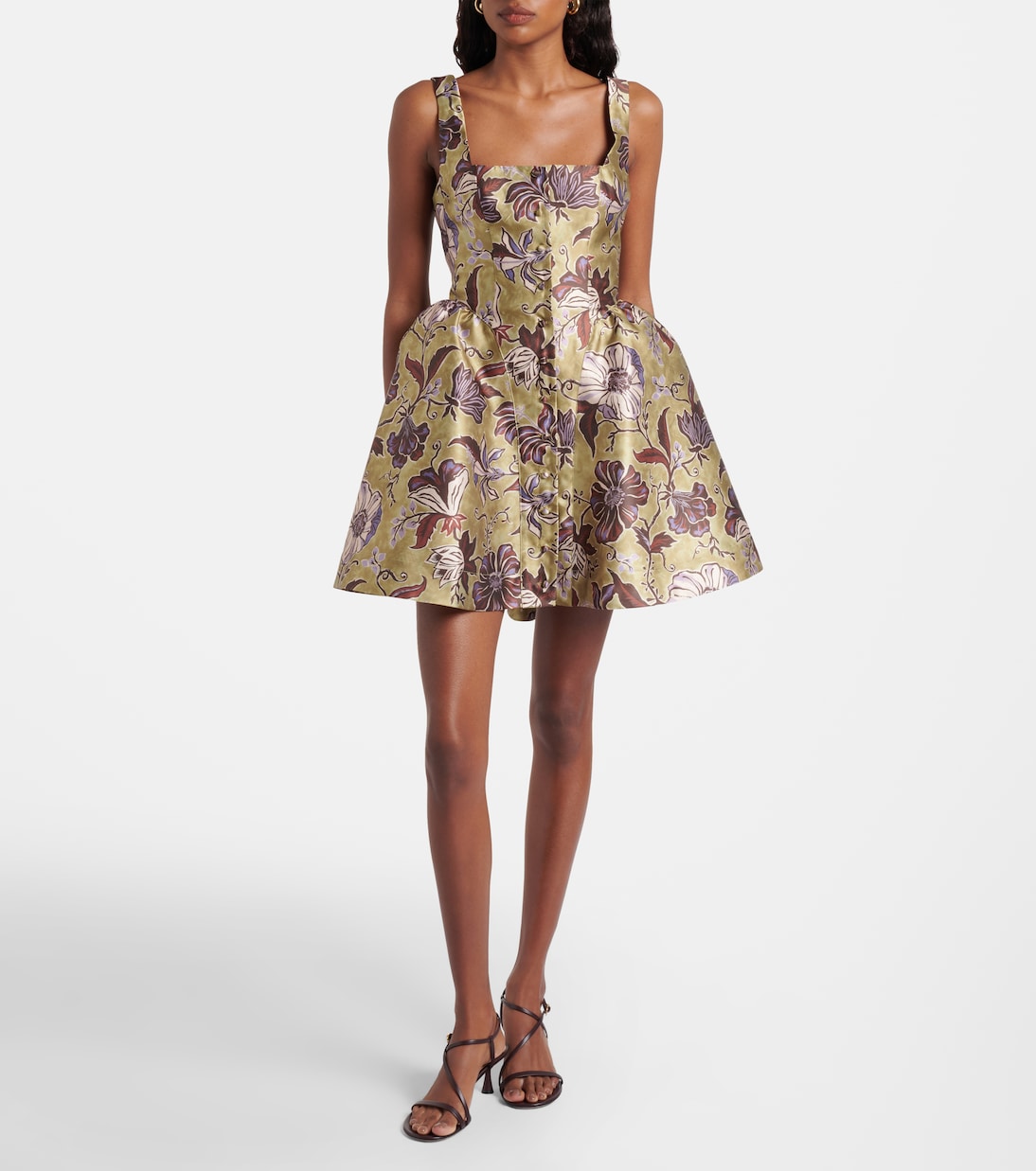 Citron Flounce floral minidress | Alémais