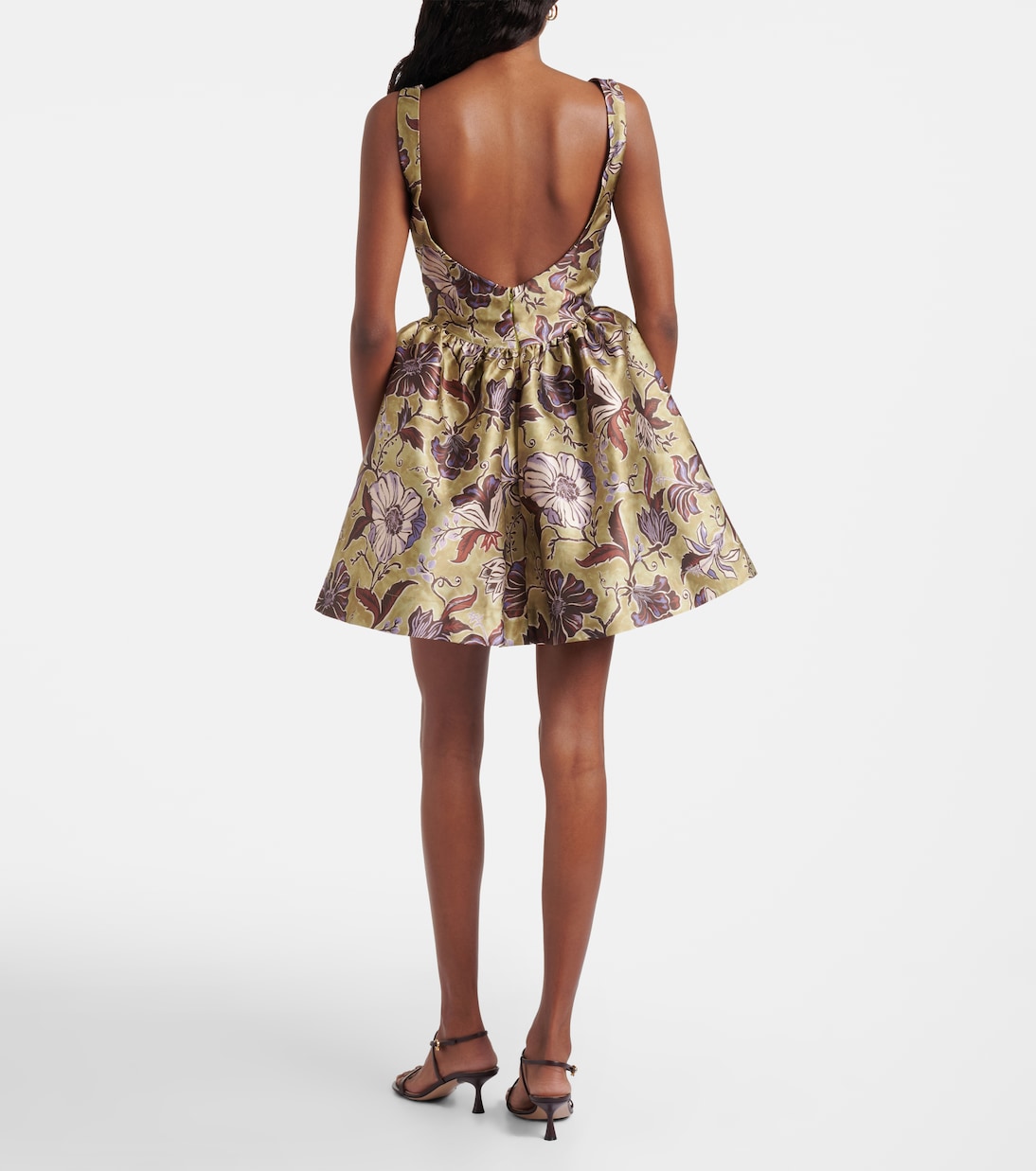 Citron Flounce floral minidress | Alémais