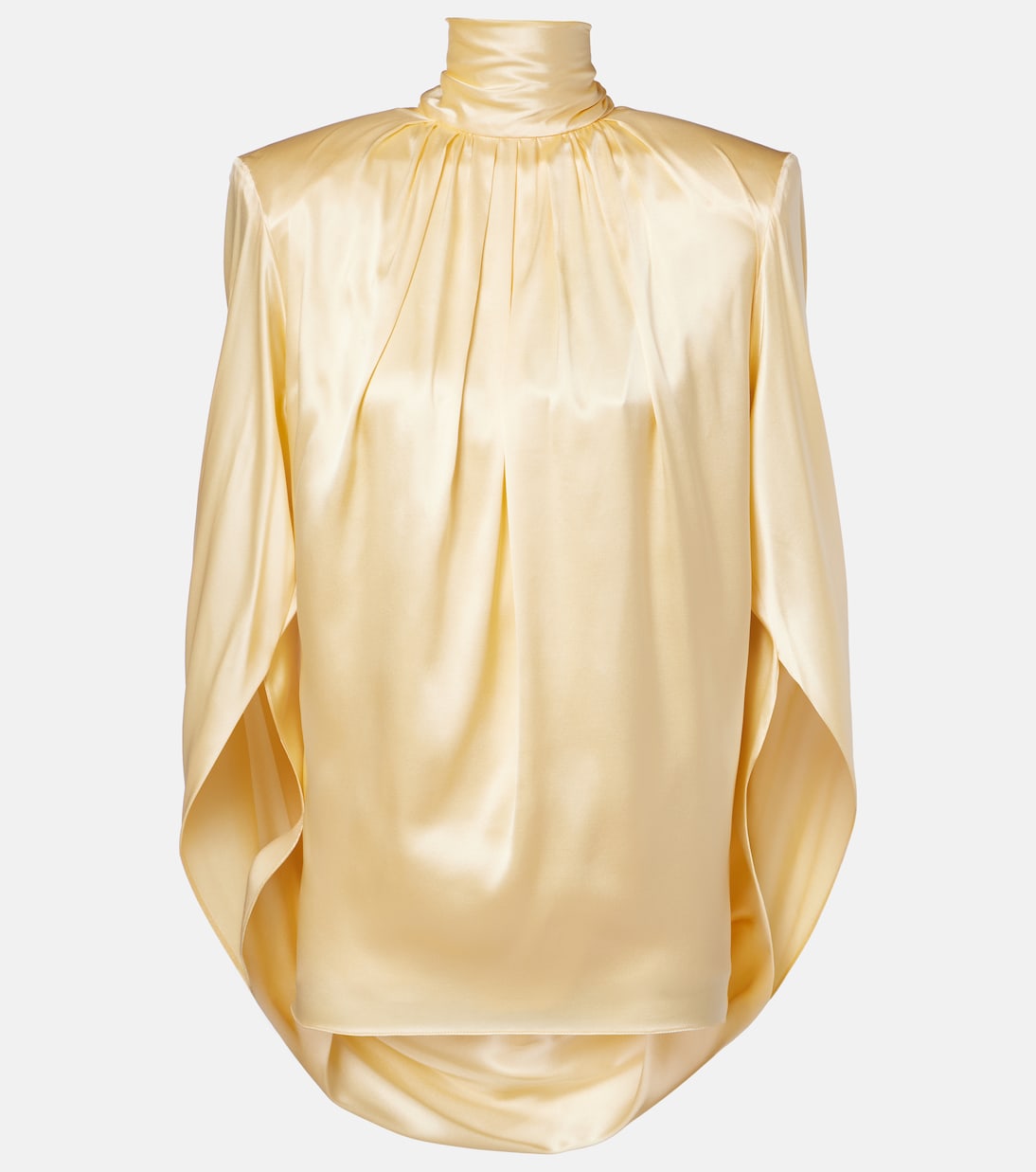 Draped silk-blend satin top | Mugler