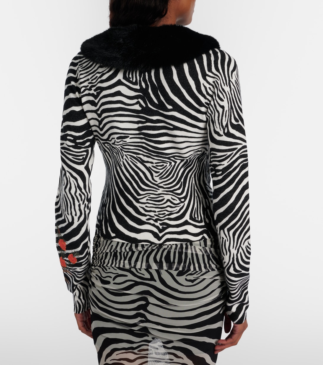 Printed ribbed-knit cardigan | Blumarine