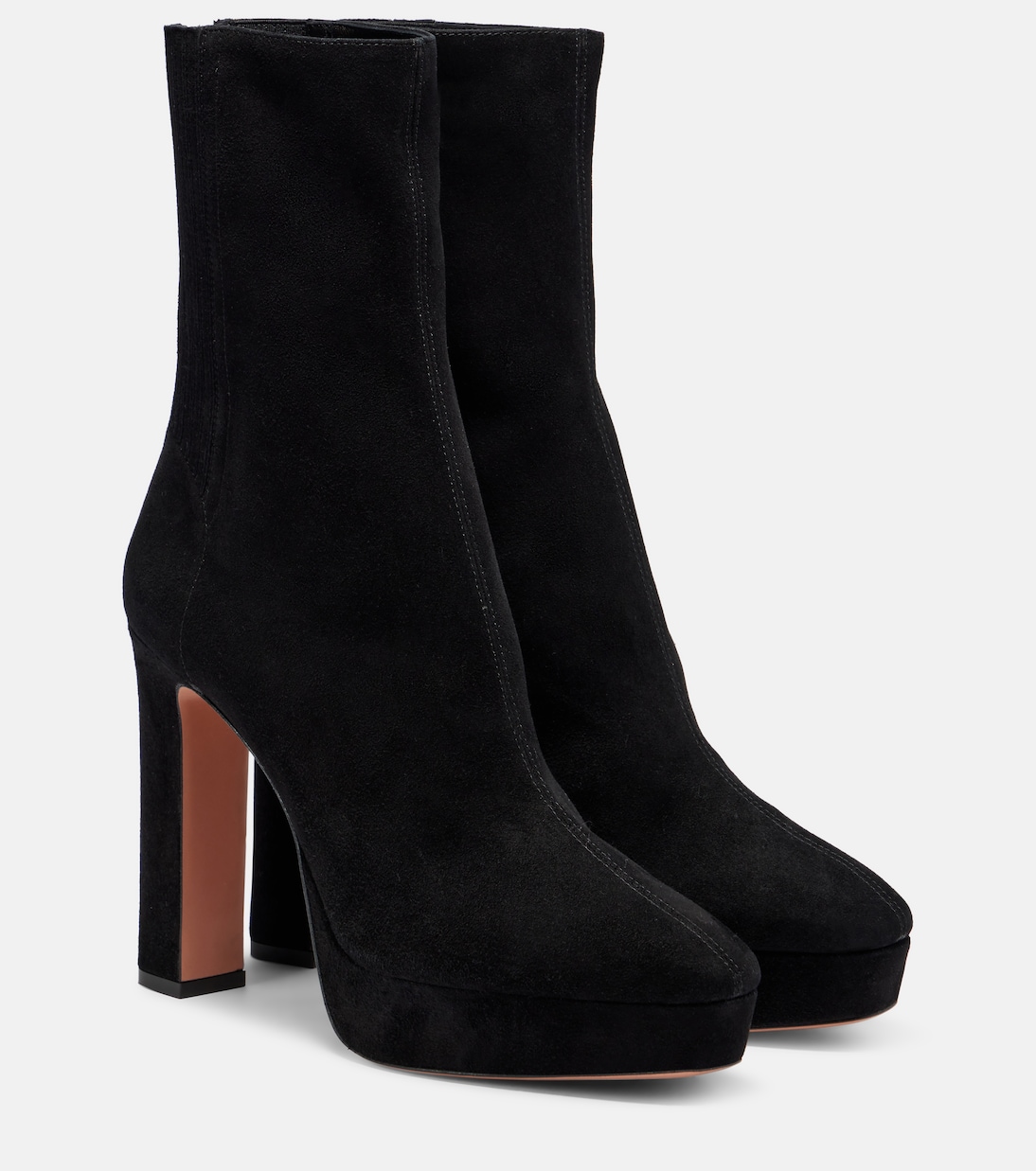 Bottines Martine 110 à plateau en daim | Aquazzura