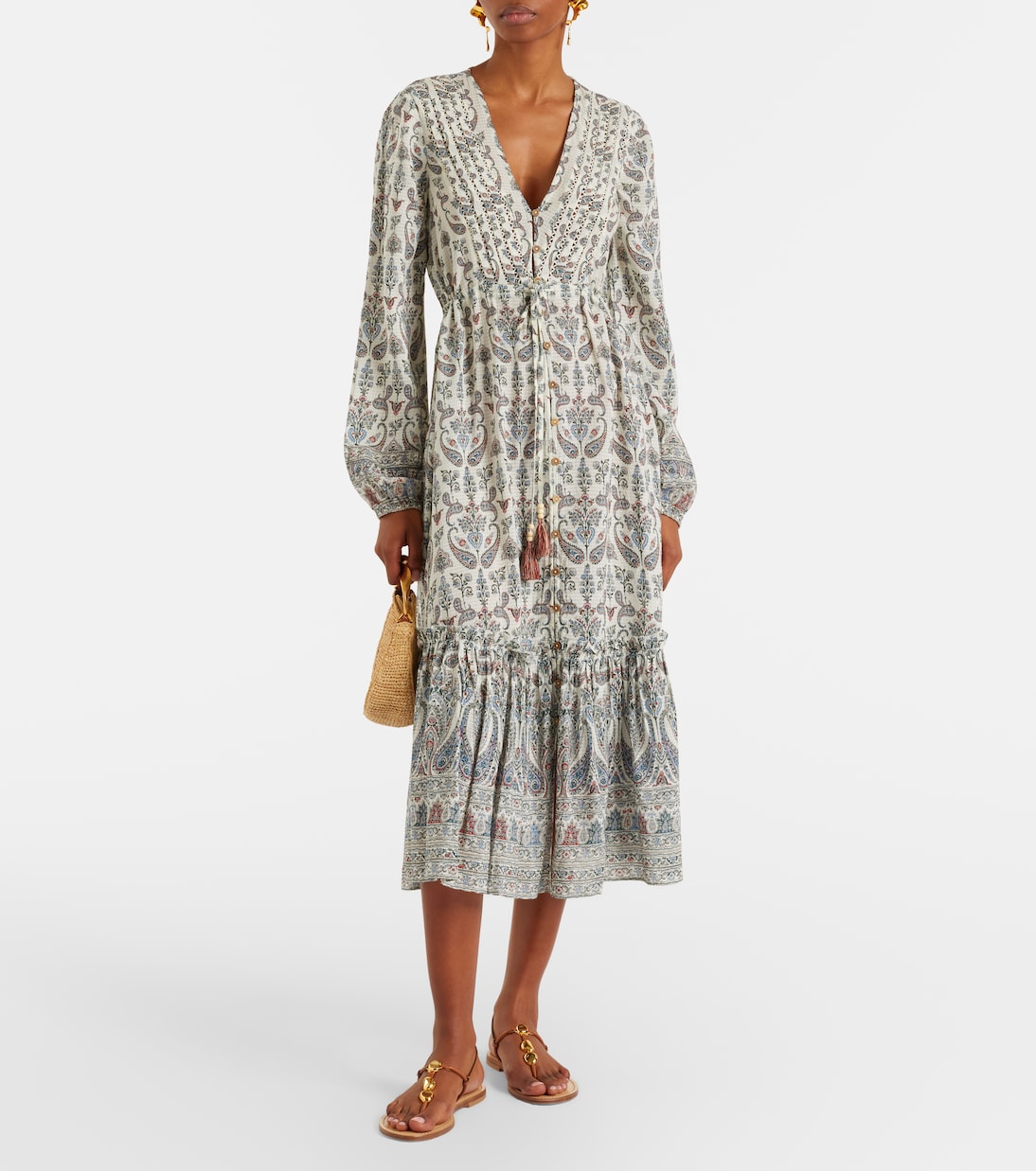 Vani paisley ruffled midi dress | Veronica Beard