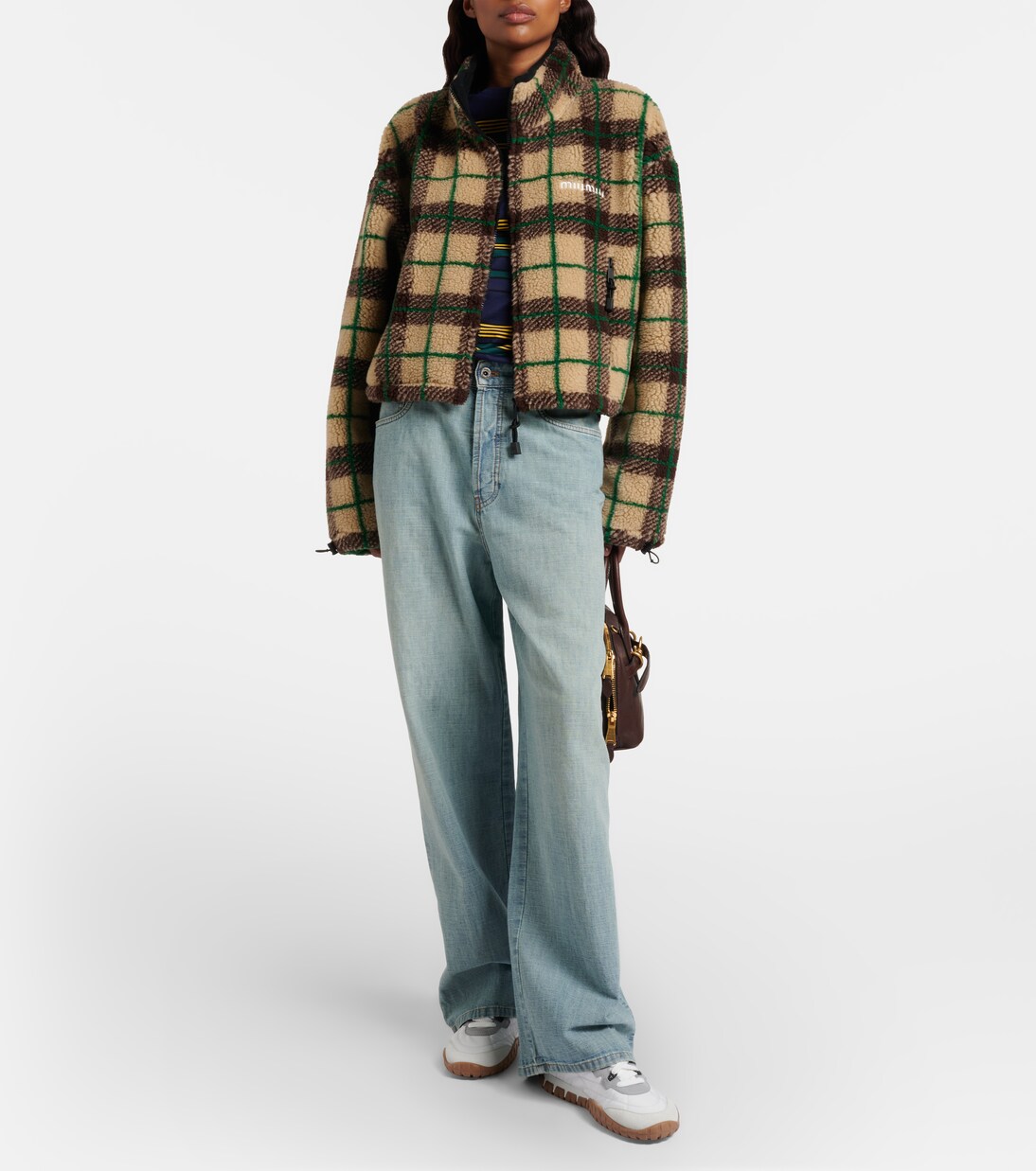 Tyre suede-trimmed sneakers | Miu Miu