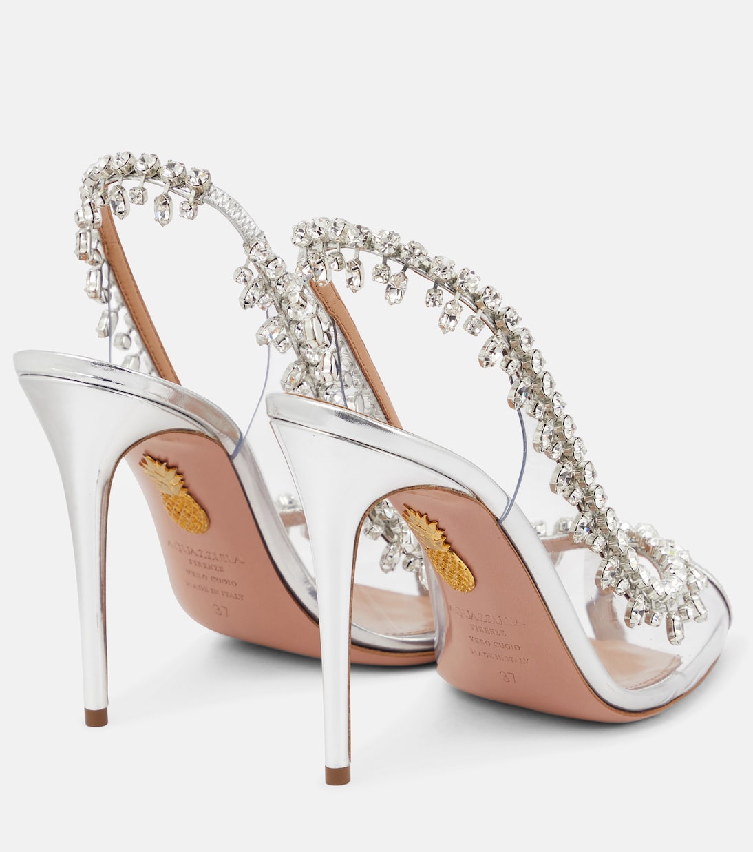 Sandali Temptation 105 in pelle, PVC e cristalli | Aquazzura