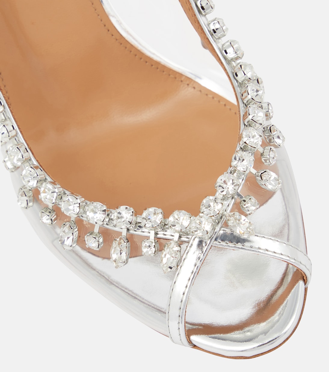 Sandali Temptation 105 in pelle, PVC e cristalli | Aquazzura