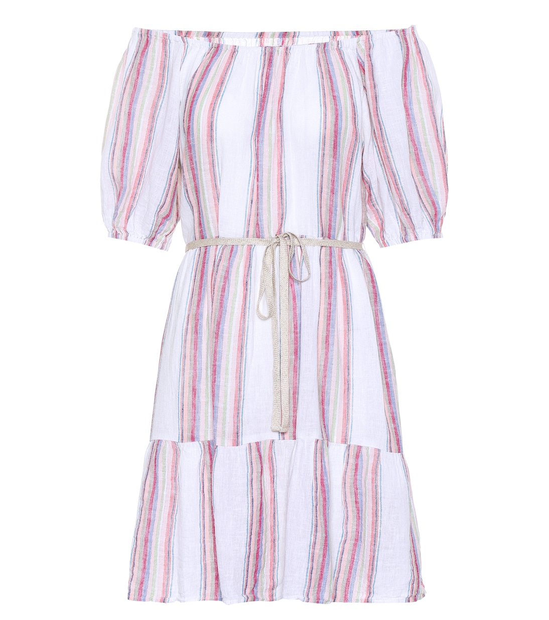 Robe Cinthia à encolure bardot en lin mélangé | Velvet