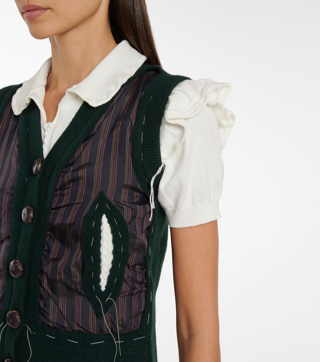 Gilet in lana e cotone a righe | Maison Margiela