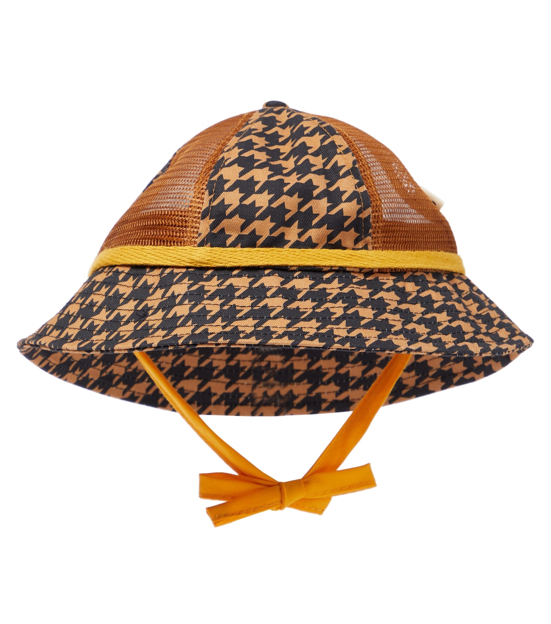 Houndstooth cotton and mesh hat | Mini Rodini