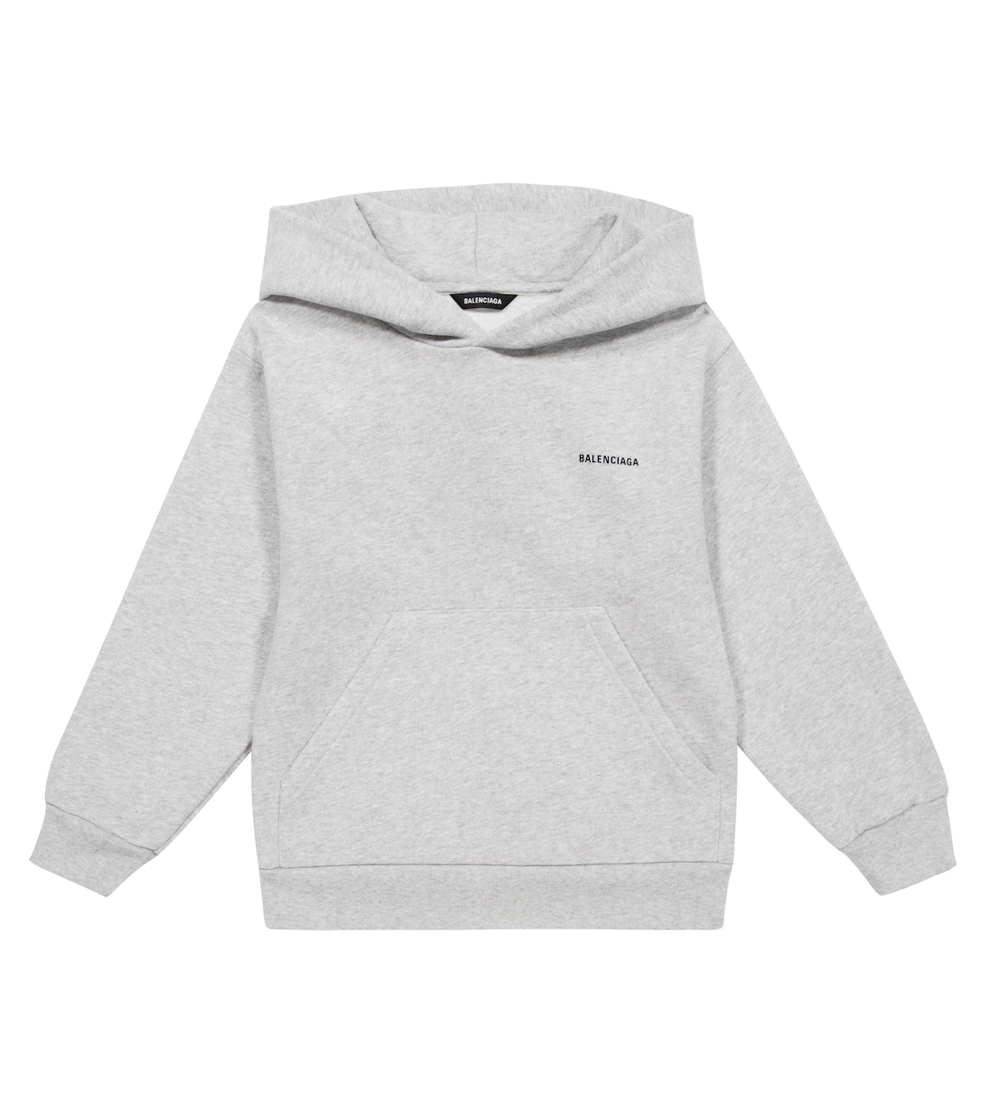 Logo cotton hoodie in grey Balenciaga Kids Mytheresa