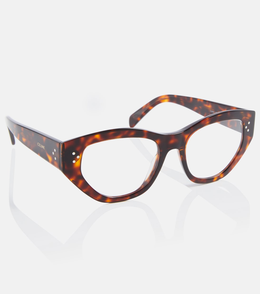 Occhiali Celine stile gatto in tartaruga per giovani alla moda