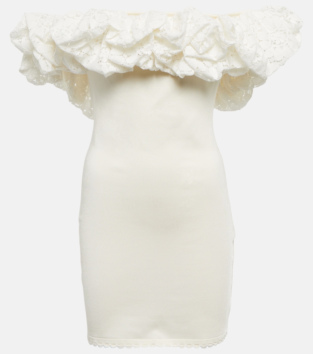 Off-shoulder ruffle-trimmed minidress | Alexandre Vauthier