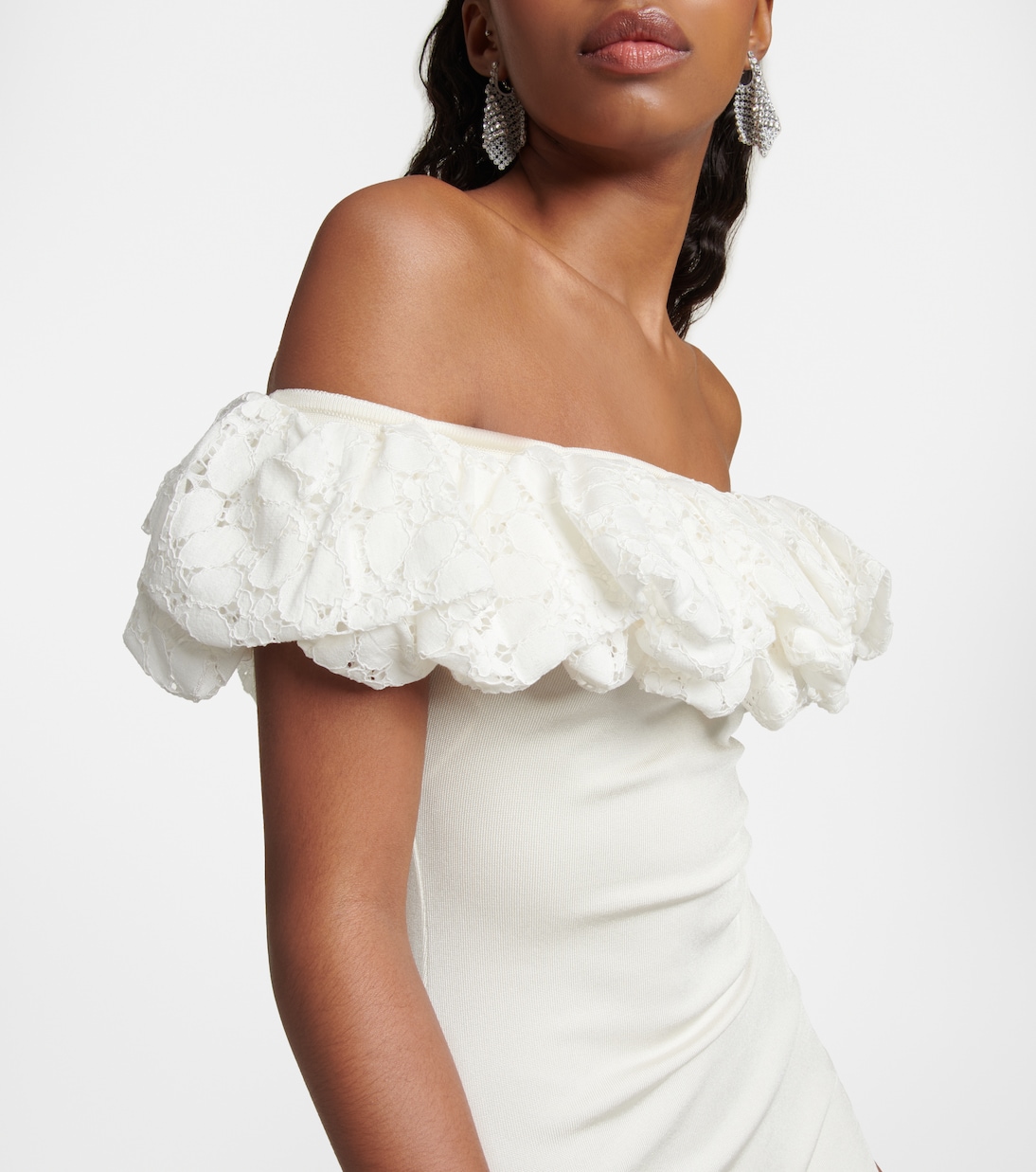 Off-shoulder ruffle-trimmed minidress | Alexandre Vauthier