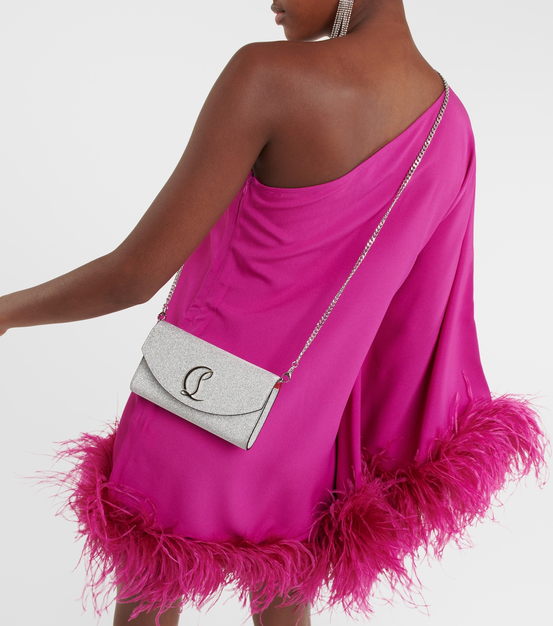 Clutch Loubi54 de piel con glitter | Christian Louboutin