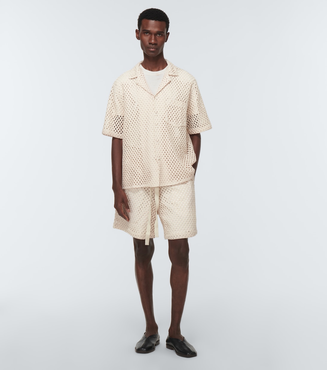 Chemise en macramé de coton mélangé | Commas