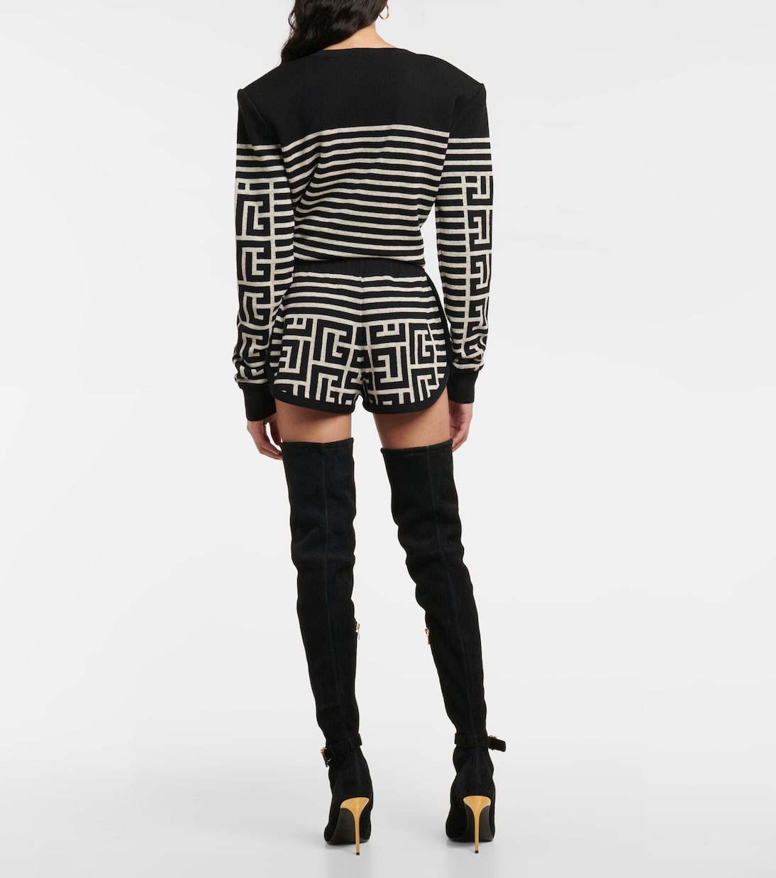 Shorts Monogram in misto lana e lino | Balmain