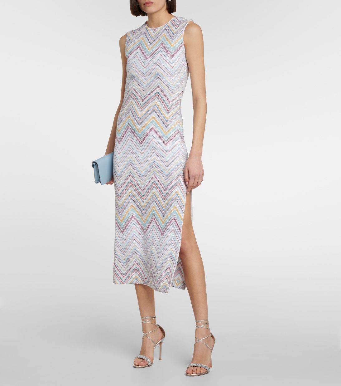 Zig-zag bouclé knit midi dress | Missoni