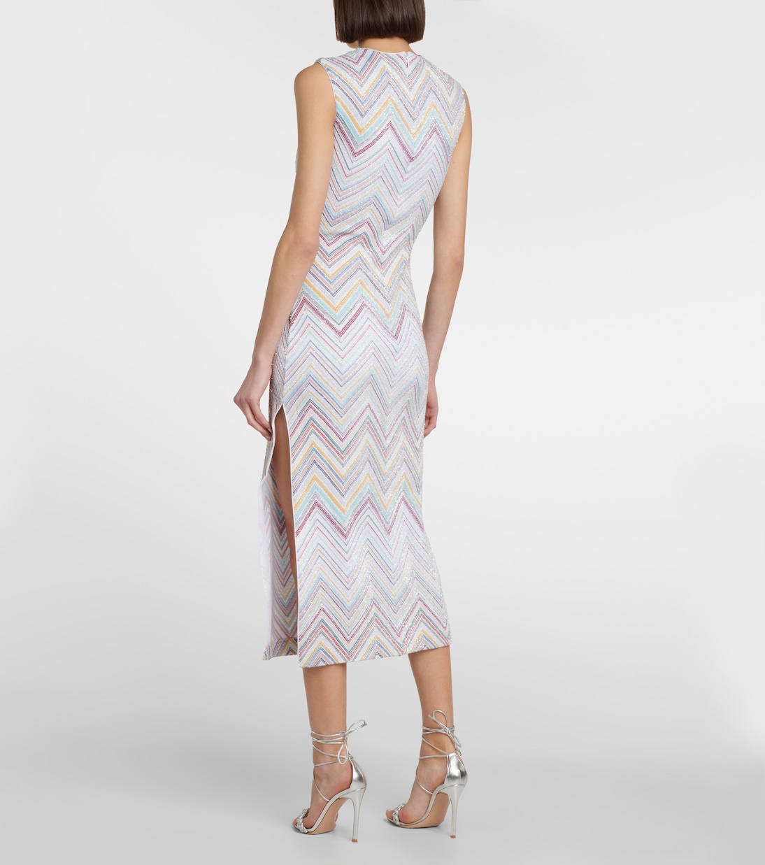 Zig-zag bouclé knit midi dress | Missoni