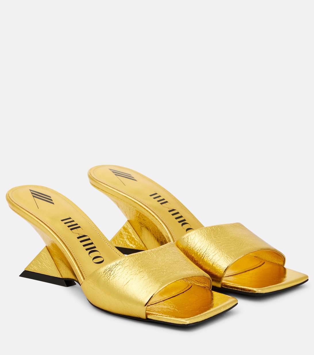 Mules Cheope de piel laminada | The Attico