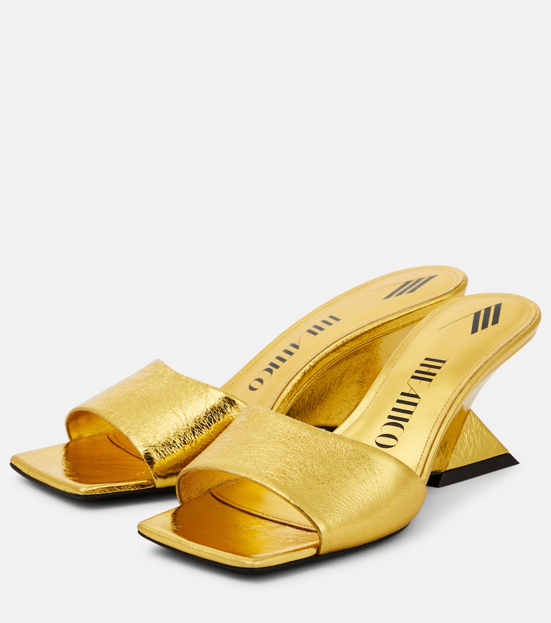 Mules Cheope de piel laminada | The Attico