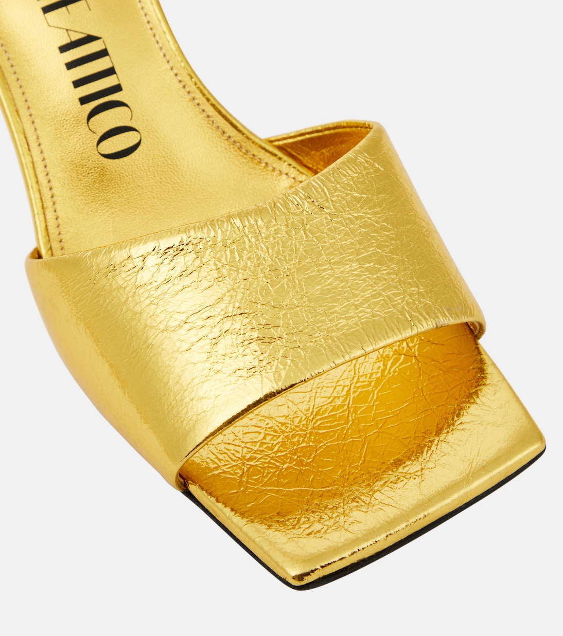 Mules Cheope de piel laminada | The Attico