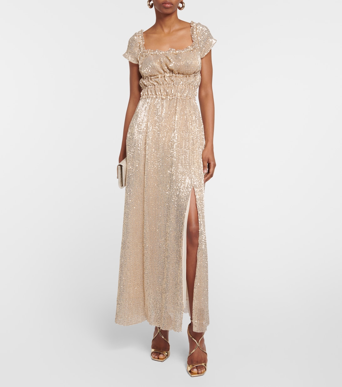 Abito lungo in misto seta con paillettes | Altuzarra