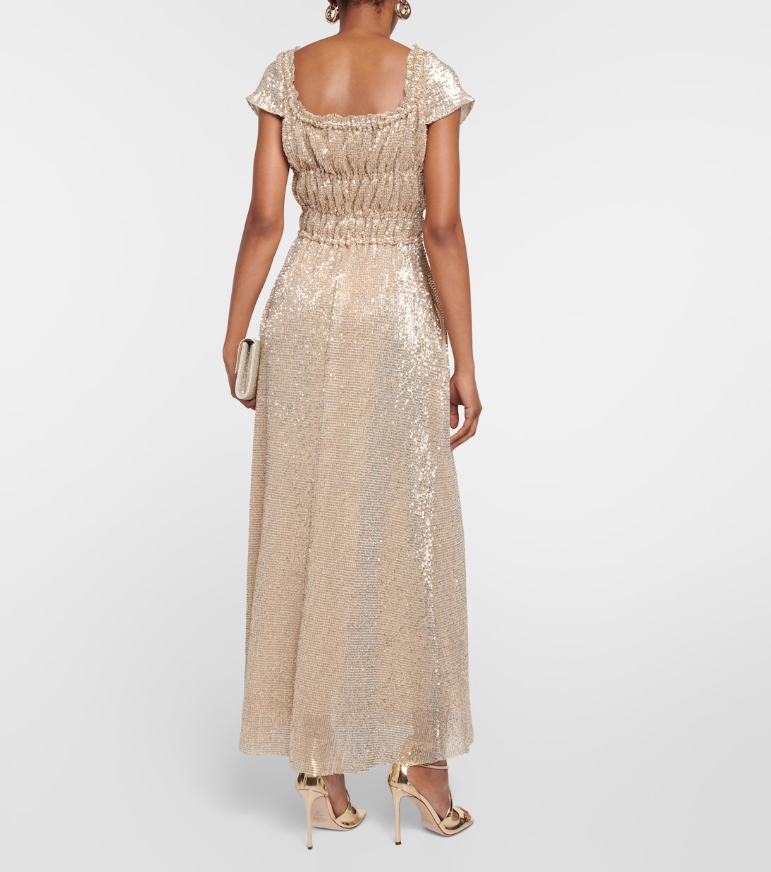 Abito lungo in misto seta con paillettes | Altuzarra