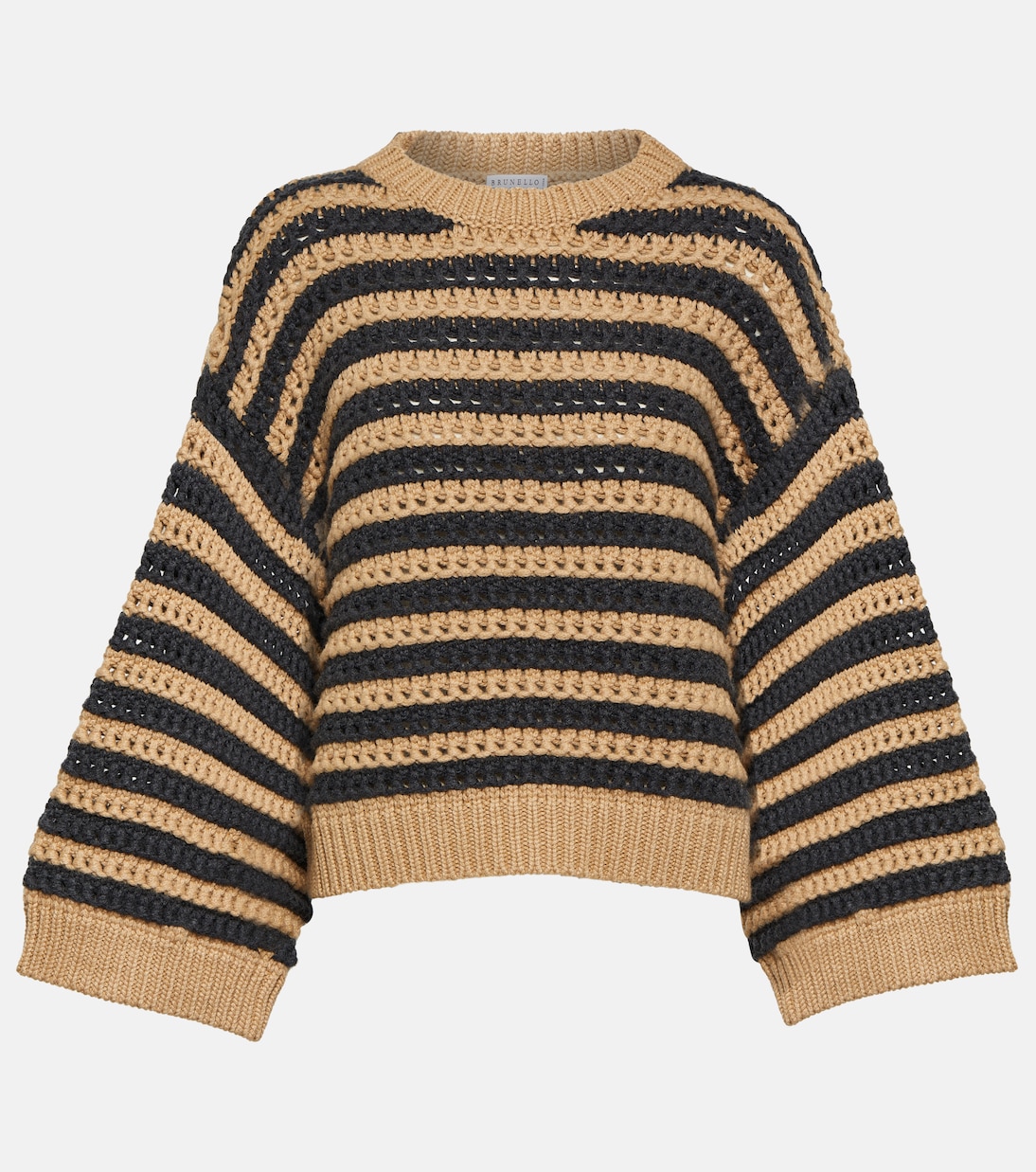Jersey de lana, cachemir y seda a rayas | Brunello Cucinelli