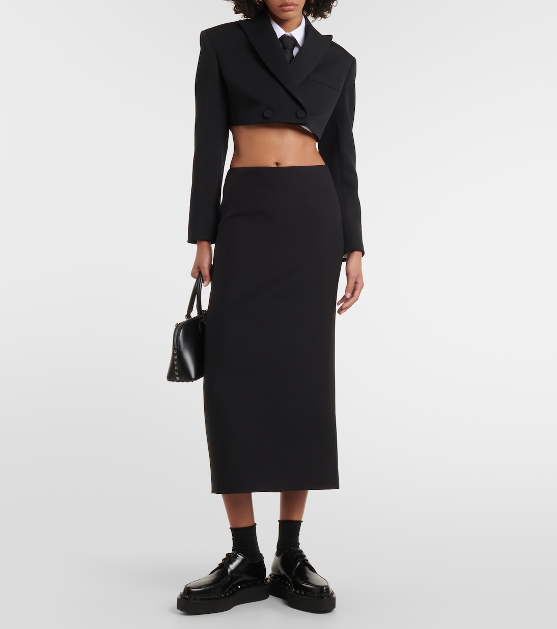 Camicia cropped in popeline di cotone | Valentino