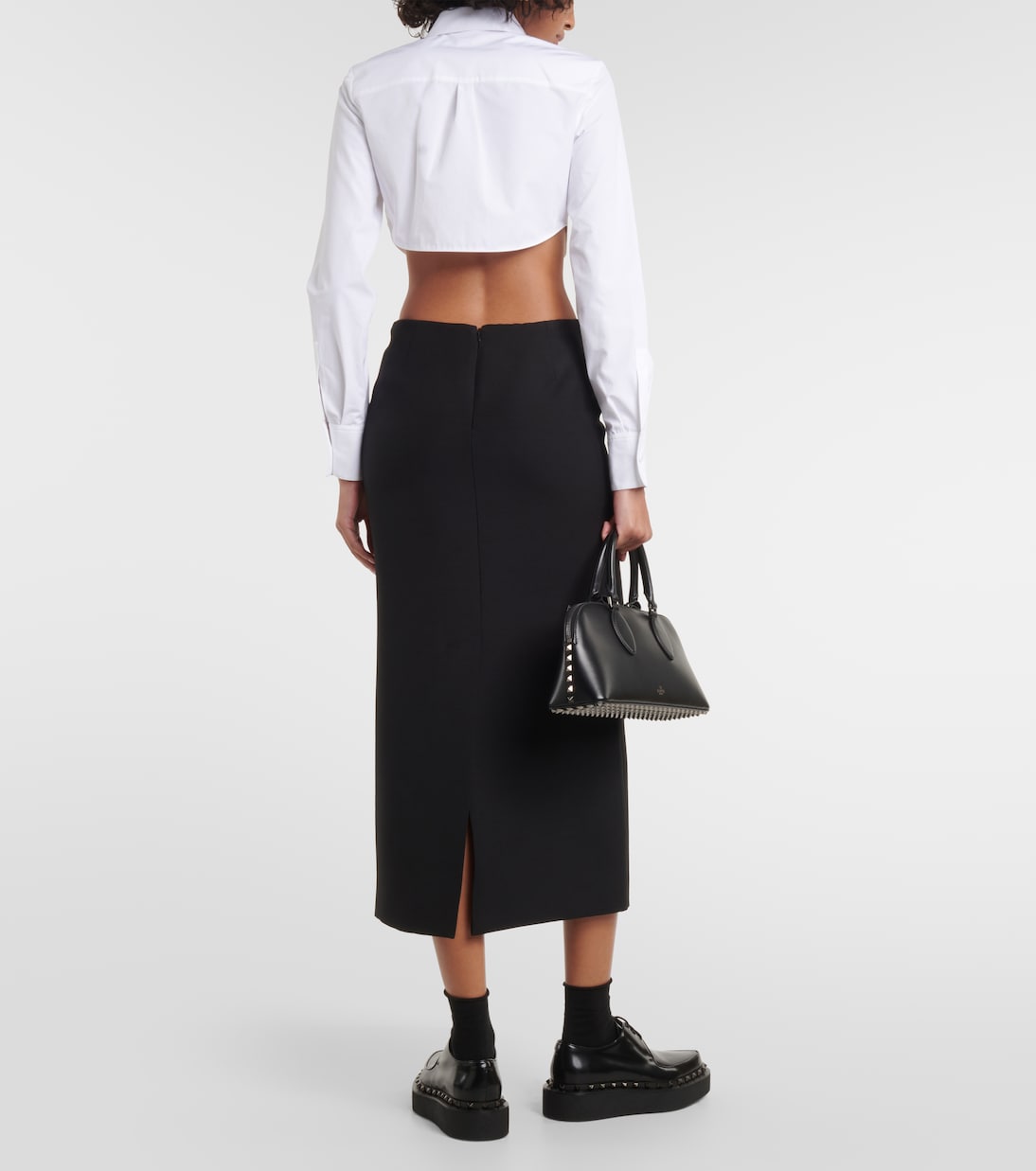 Camicia cropped in popeline di cotone | Valentino